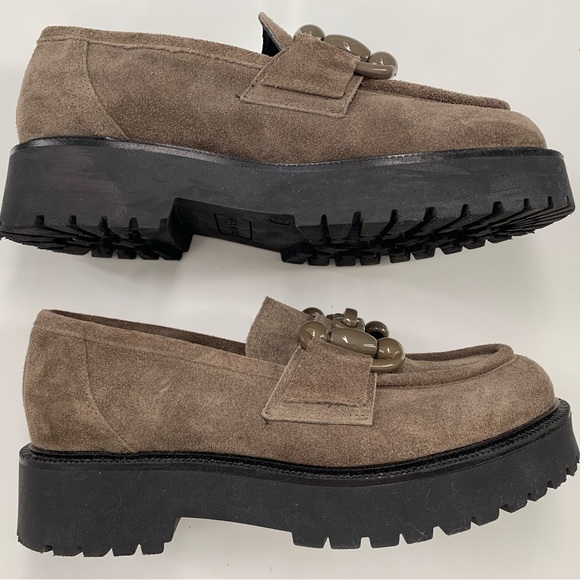 Ateliers Kai Tan Suede Loafers Sz 37 (US 7) Unique Toggle Black Lug Sole Italian - Picture 11 of 15